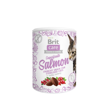 BRIT CARE CAT SNACK SUPERFRUITS SALMON 100 G